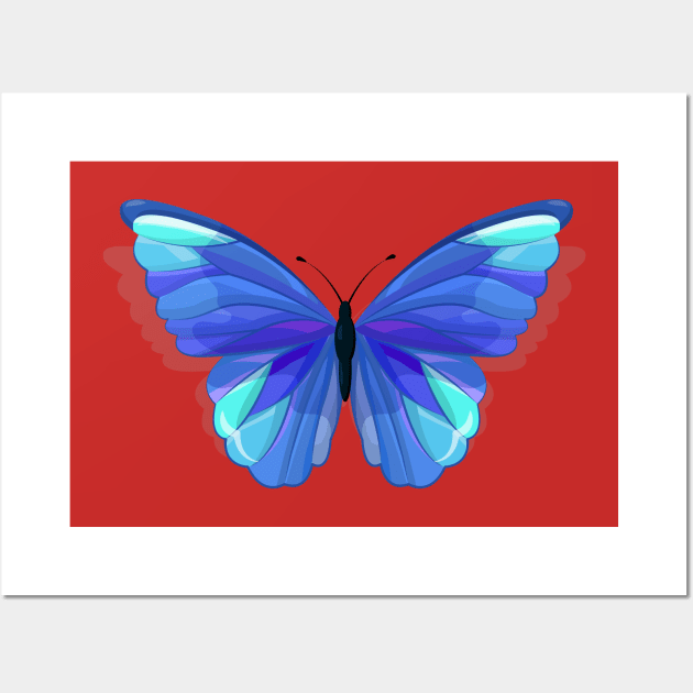 Blue Butterfly Wall Art by Mako Design 